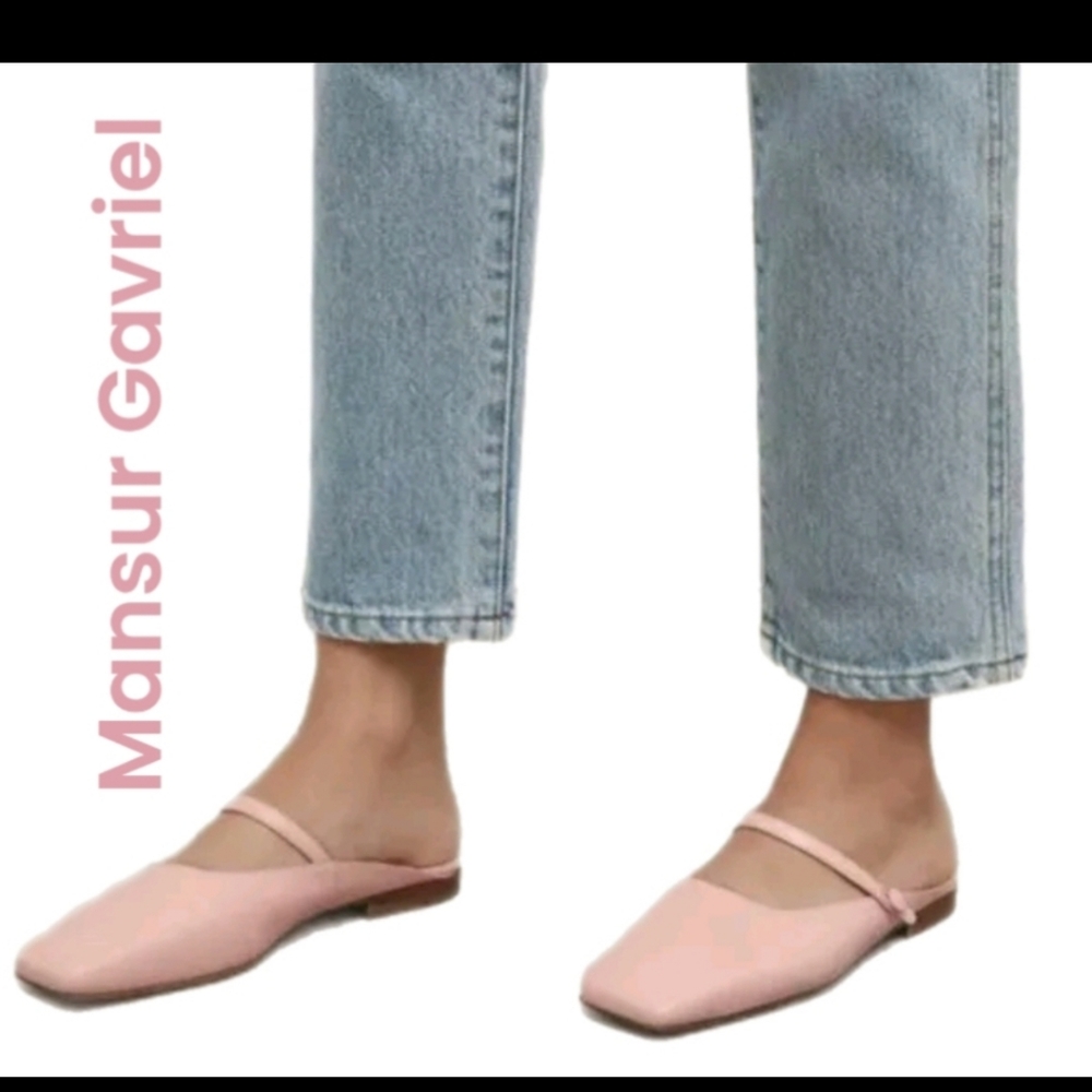 Mansur Gavriel Pink Mary Jane Mules
